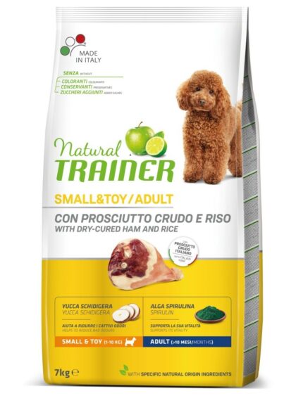 Trainer Natural Dog sa šunkom i pirinčem za odrasle pse malih rasa