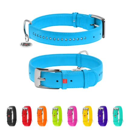 Ogrlica sa cirkonima i QR-adresarom za pse, S-M